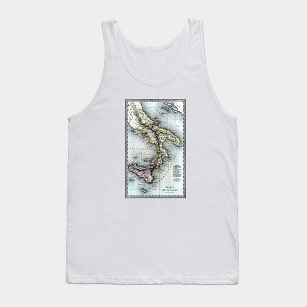 1835 Map of the Kingdom of the Two Sicilies Tank Top by historicimage